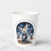Schattigee Fennec Foxes Rocking Akoestische Gitare Papieren Bekers (Voorkant)