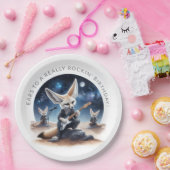 Schattigee Fennec Foxes Rocking Akoestische Gitare Papieren Bordje (Feest)