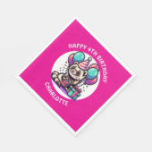 Schattigee Ferret Thema Meisje Verjaardag geperson Servet (Hoek)