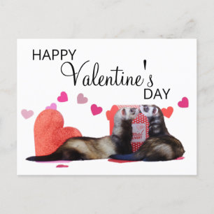Schattigee Ferret Valentijnsdag Heart Feestdagenkaart
