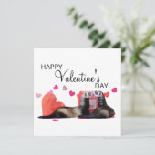 Schattigee Ferret Valentijnsdag Heart Love Feestdagenkaart (Staand voorkant)
