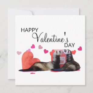 Schattigee Ferret Valentijnsdag Heart Love Feestdagenkaart