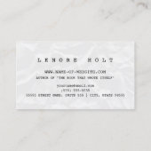 Schattigee fictieschrijver met Retro Blue-typemach Visitekaartje (Achterkant)