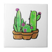 Schattigee fiesta Cactus cactussen succulenten Tegeltje (Voorkant)
