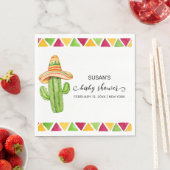 Schattigee Fiesta Cactus Taco 'Over een Baby showe Servet (Insitu)