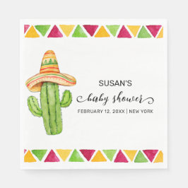 Schattigee Fiesta Cactus Taco 'Over een Baby showe Servet