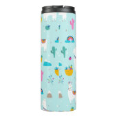 Schattigee Fiesta Llamas met regenbogen gepersonal Thermosbeker (Achterkant)