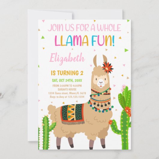 Schattigee Fiesta Party Kaart voor kinderen of peu (Voorkant)