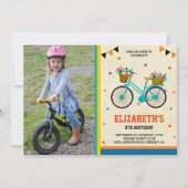 Schattigee Fiets Kinder Foto Verjaardagsfeest Kaart (Voorkant)