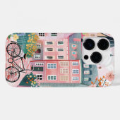 Schattigee fiets stijlvolle stad scène Case-Mate iPhone case (Achterkant (horizontaal))