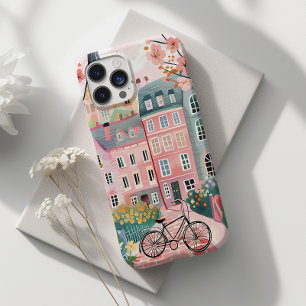 Schattigee fiets stijlvolle stad scène iPhone 14 plus hoesje