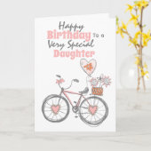 Schattigee fietsbloemen Bunting geschenken dochter Kaart (Gele Bloem)