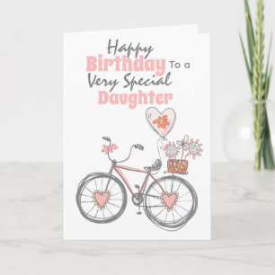 Schattigee fietsbloemen Bunting geschenken dochter Kaart