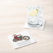 Schattigee fietser Kerstman Kartonnen Onderzetters (Insitu)