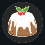 Schattigee Figgy Pudding Christmas Pudding Ronde Sticker<br><div class="desc">Schattige Figgy Pudding Christmas Pudding Graphic</div>