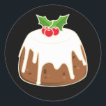 Schattigee Figgy Pudding Christmas Pudding Ronde Sticker<br><div class="desc">Schattige Figgy Pudding Christmas Pudding Graphic</div>