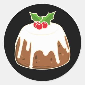Schattigee Figgy Pudding Christmas Pudding Ronde Sticker