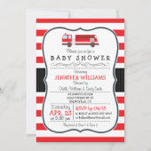 Schattigee Fire Truck Baby shower Uitnodiging (Voorkant)