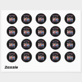Schattigee Firecrackers Arbeidsbevalling 4 juli Ronde Sticker (Vel)