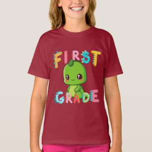 Schattigee First GRADE Dinosaur Squad Schooljongen T-shirt