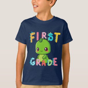 Schattigee First GRADE Dinosaur Squad Schooljongen T-shirt
