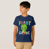 Schattigee First GRADE Dinosaur Squad Schooljongen T-shirt (Voorkant volledig)