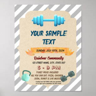 Schattigee Fitness thema flyer Poster