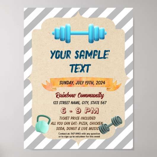 Schattigee Fitness thema flyer Poster (Voorkant)
