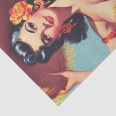 Schattigee Flamenco Pin-up Tissuepapier (Detail)