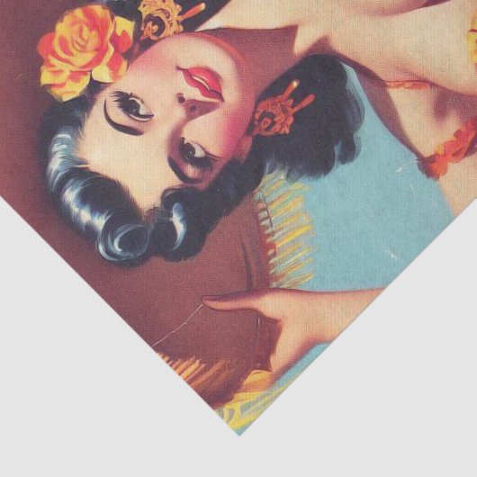 Schattigee Flamenco Pin-up Tissuepapier (Detail)