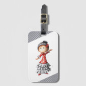 Schattigee Flamenco Sevillana danser Bagagelabel (Voorkant (verticaal))