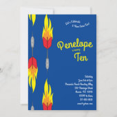 Schattigee Flaming Darts Kids Verjaardagsfeestje S Kaart (Voorkant)