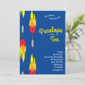 Schattigee Flaming Darts Kids Verjaardagsfeestje S Kaart (Staand voorkant)