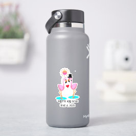 Schattigee flamingo bruid en bruidegom sticker