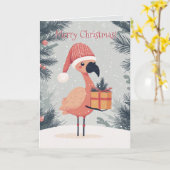 Schattigee Flamingo Christmas Kaart (Gele Bloem)