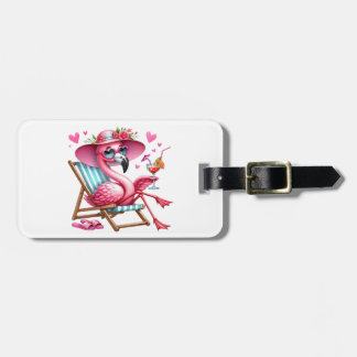 Schattigee Flamingo clipart Bagagelabel