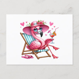 Schattigee Flamingo clipart Briefkaart