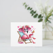 Schattigee Flamingo clipart Briefkaart (Staand voorkant)