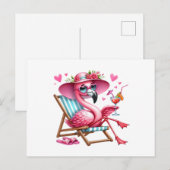 Schattigee Flamingo clipart Briefkaart (Voorkant / Achterkant)