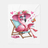Schattigee Flamingo clipart Fleece Deken (Voorkant)