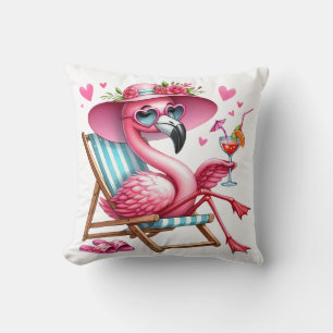 Schattigee Flamingo clipart Kussen