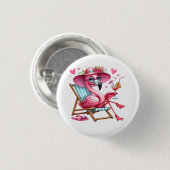 Schattigee Flamingo clipart Ronde Button 3,2 Cm (Voorkant /achterkant)