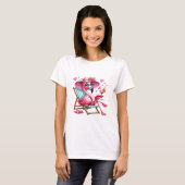 Schattigee Flamingo clipart T-shirt (Voorkant volledig)