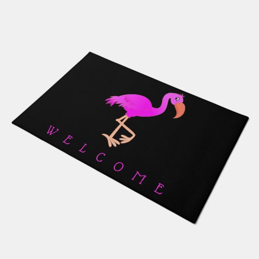 Schattigee Flamingo - Happy - Welkom Deurmat (Schuin)