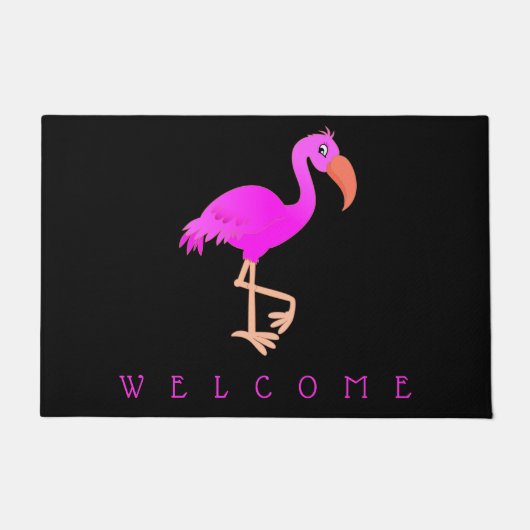 Schattigee Flamingo - Happy - Welkom Deurmat (Voorkant)