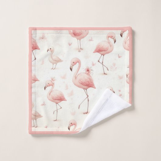 Schattigee flamingo-kudde bad handdoek (Wasdoekje)