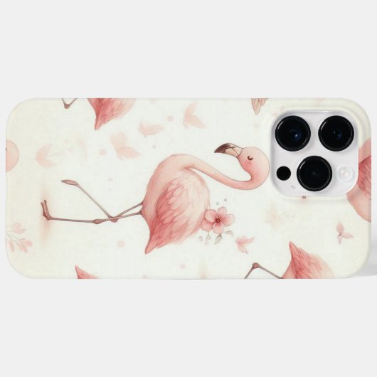 Schattigee flamingo-kudde Case-Mate iPhone case (Achterkant (horizontaal))
