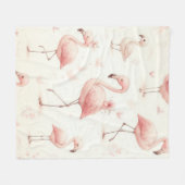 Schattigee flamingo-kudde fleece deken (Voorkant (Horizontaal))