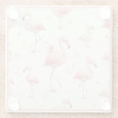 Schattigee flamingo-kudde glazen onderzetter (Achterkant)