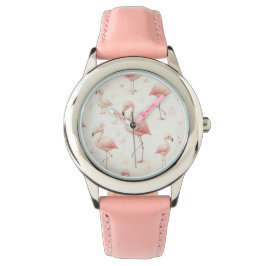 Schattigee flamingo-kudde horloge
